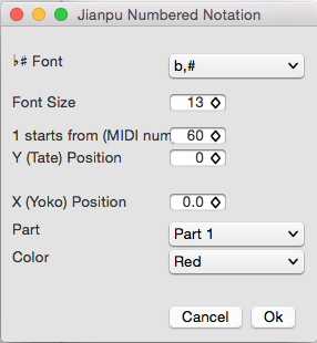 Jianpu Numbered Notation plugin menu
